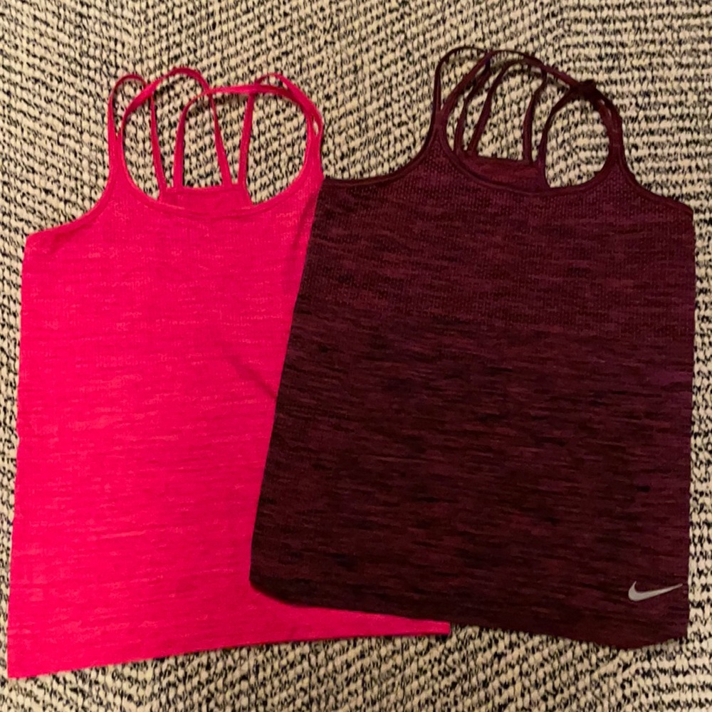 Set of two Nike strappy racer back tanks